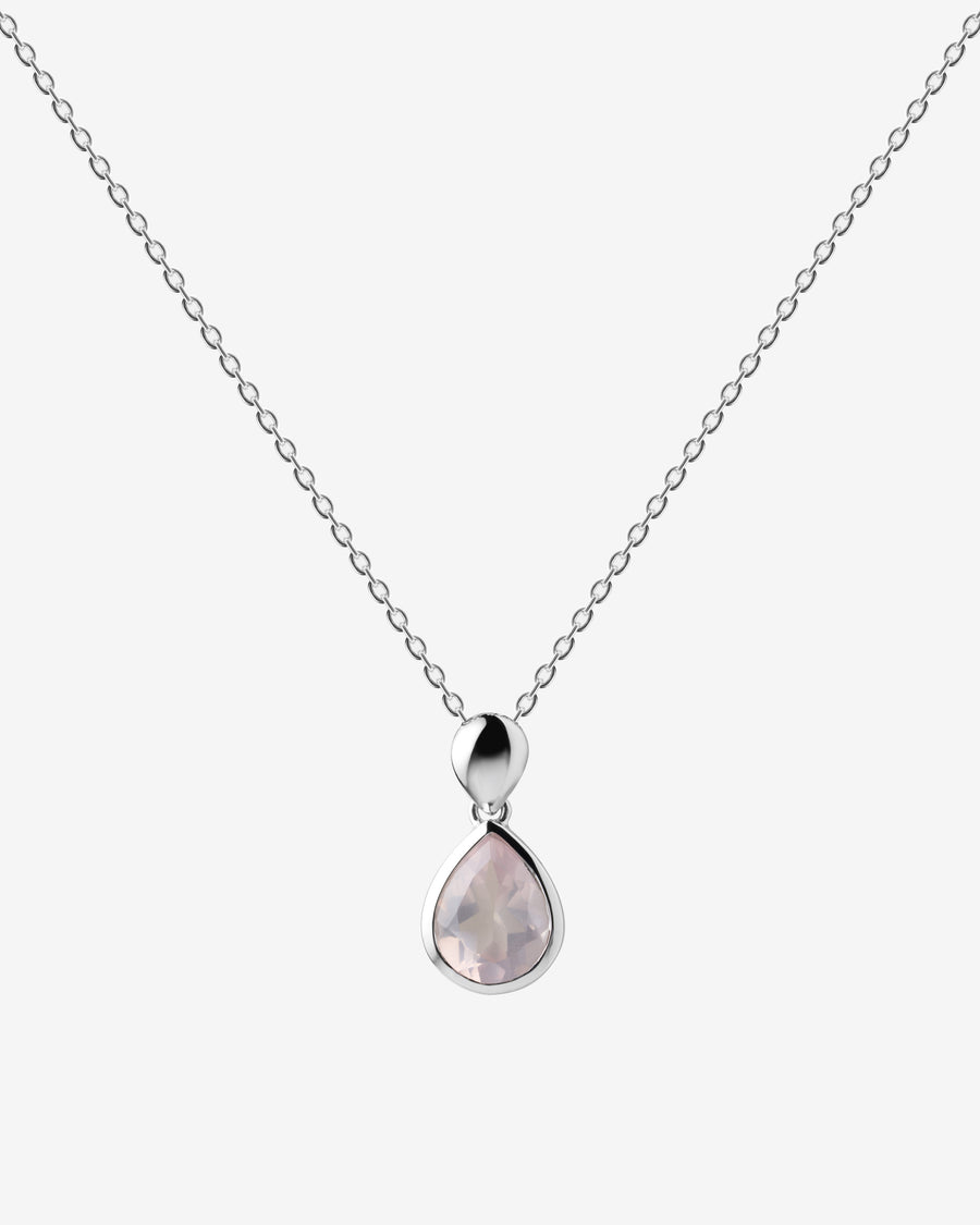 Rose quartz teardrop necklace