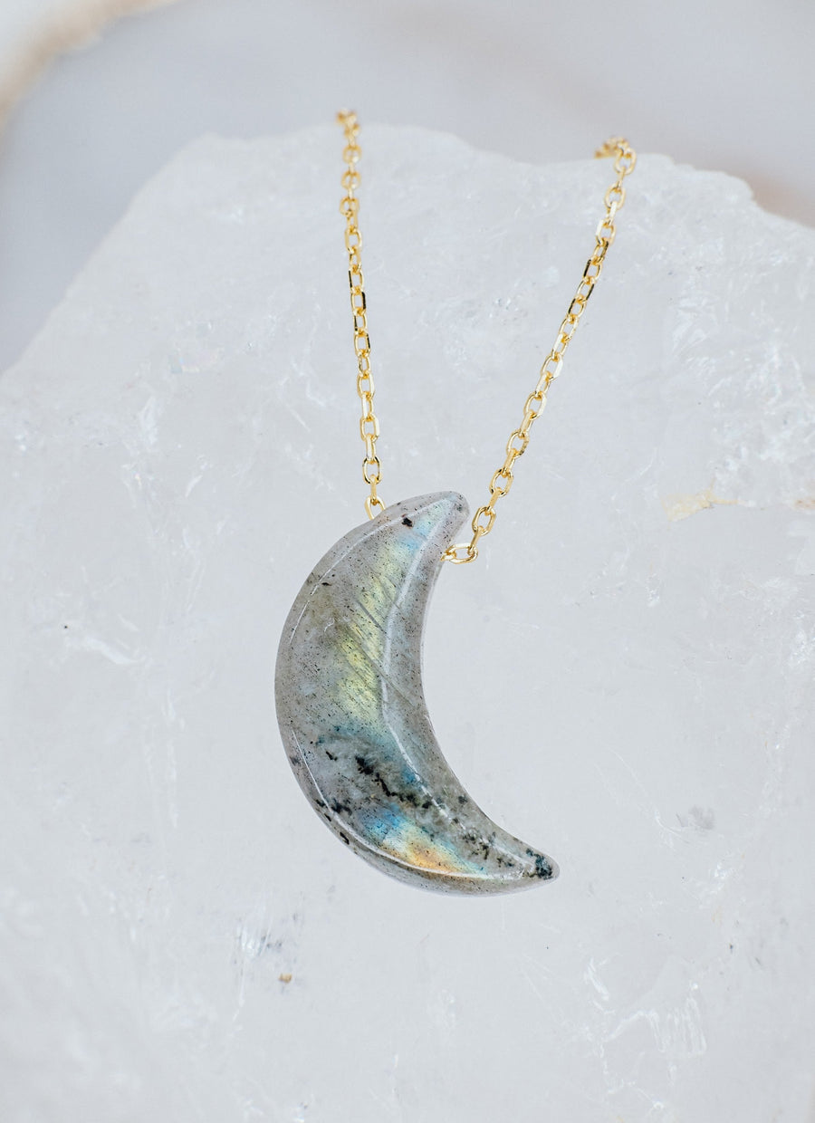 Labradorite moon necklace