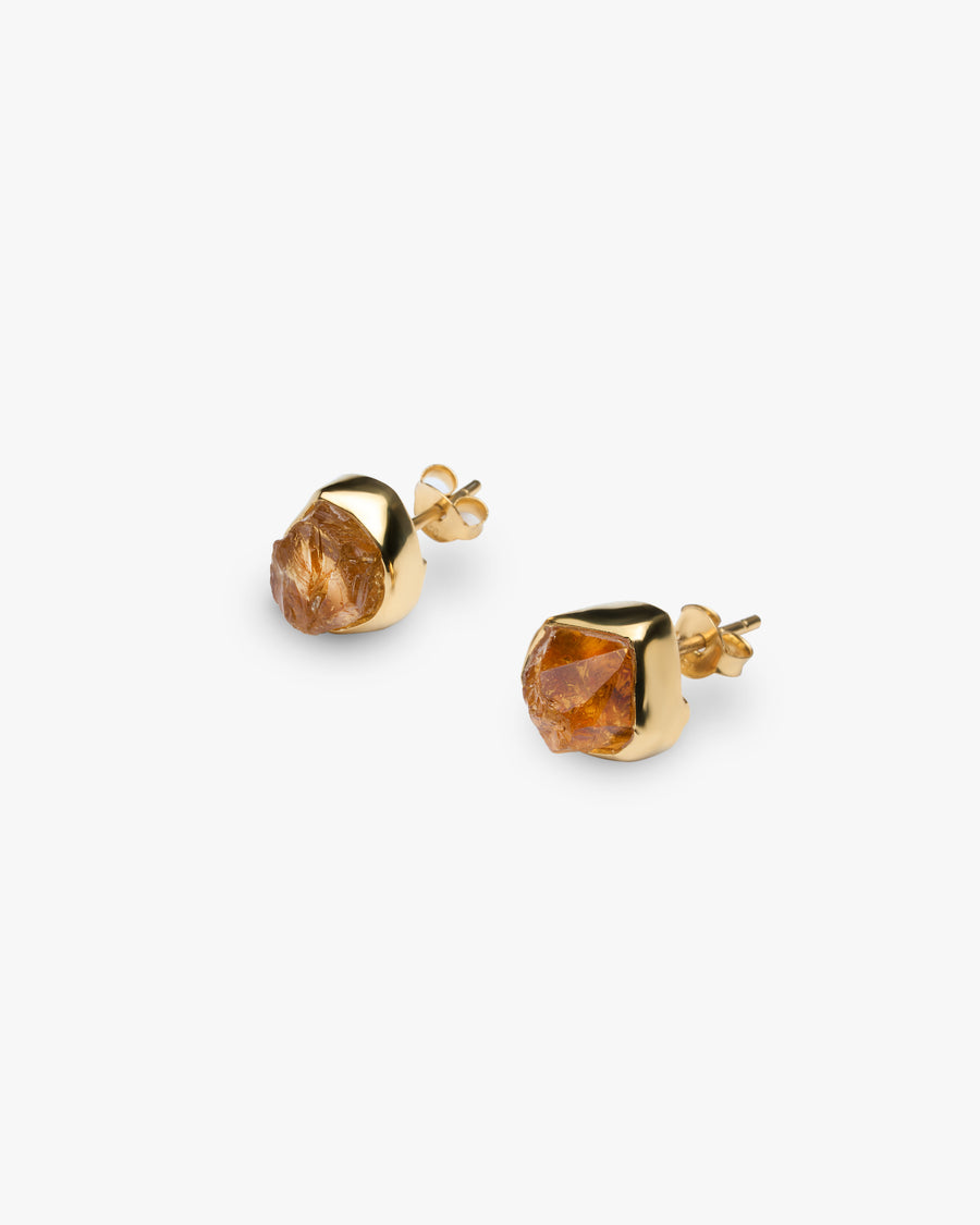 Citrine 18K stud earrings