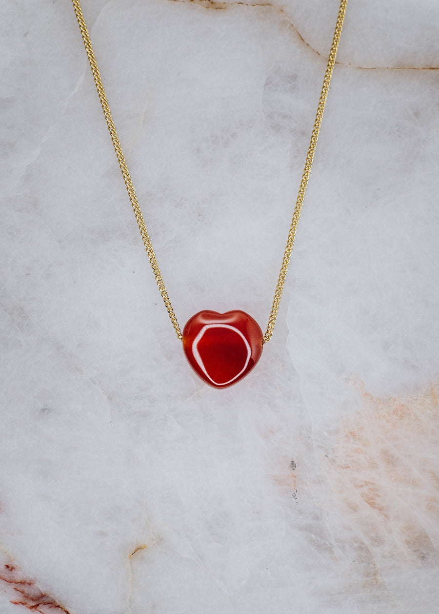 Carnelian heart necklace