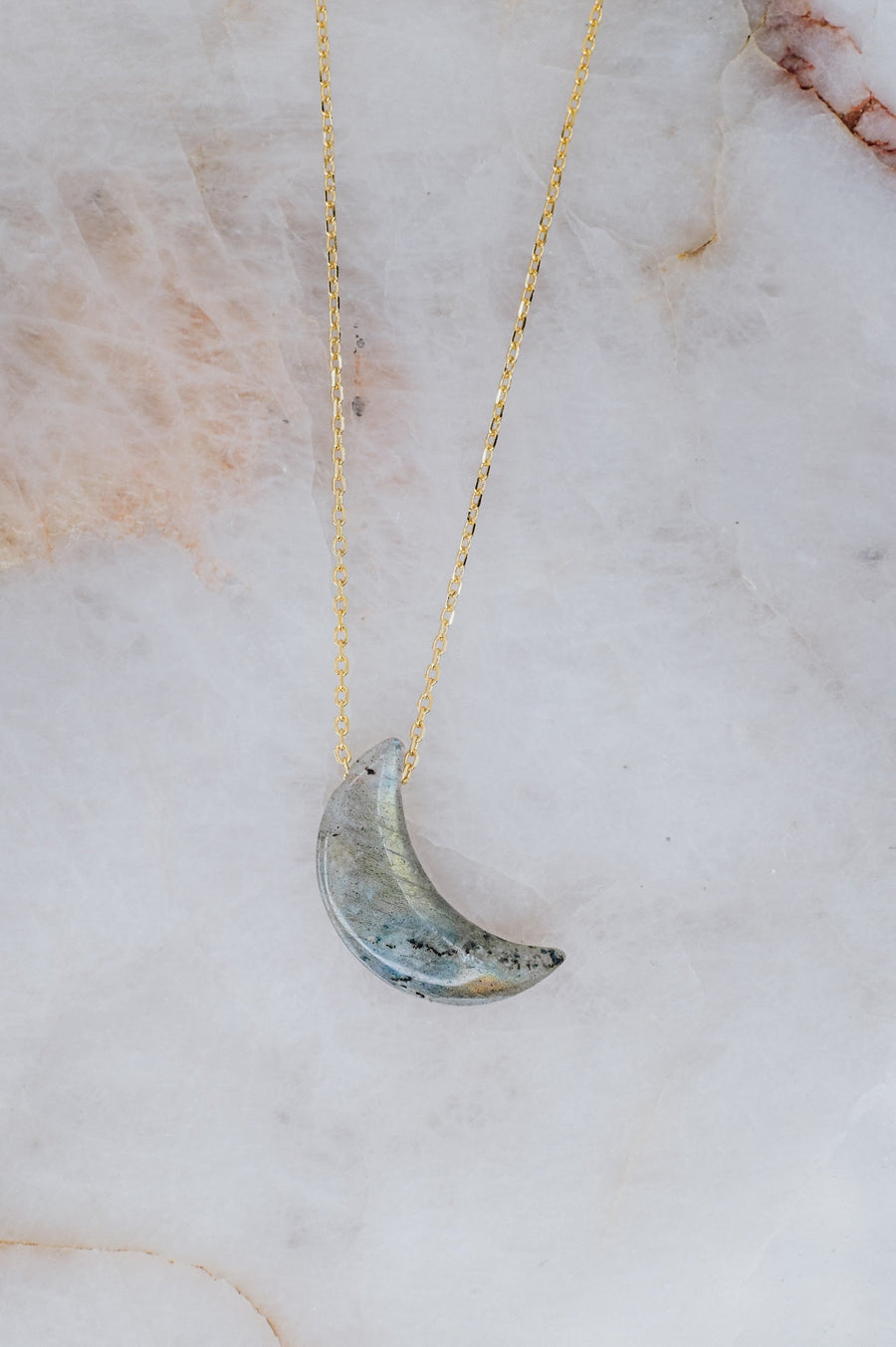 Labradorite moon necklace