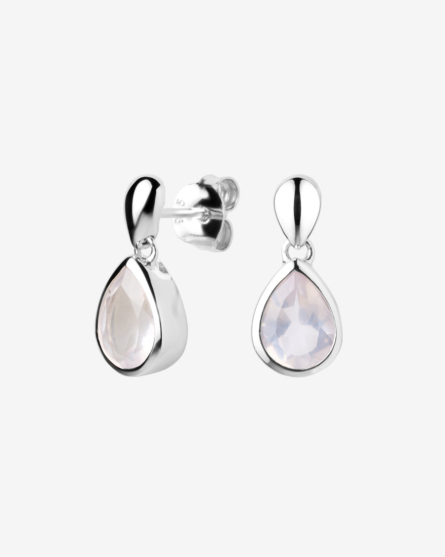Rose quartz teardrop earrings