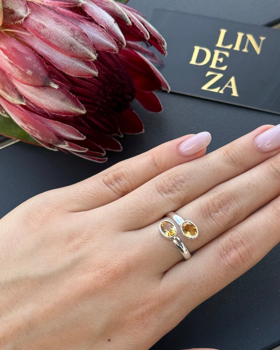 Citrine oval ring