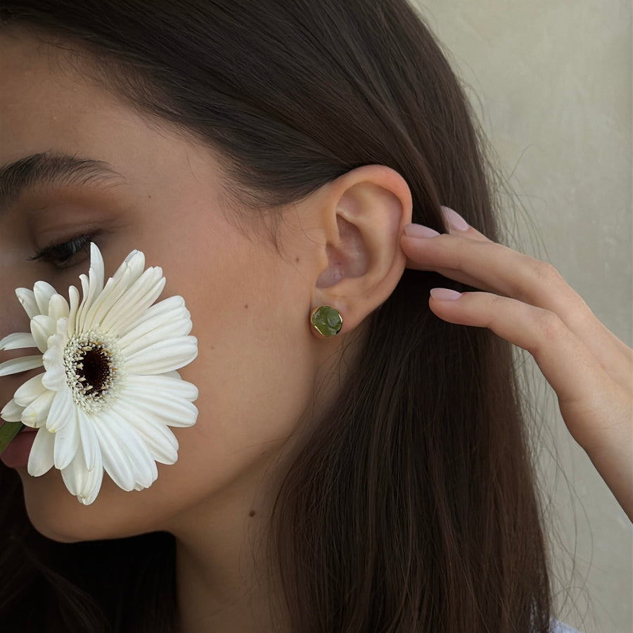 Peridot 18K stud earrings