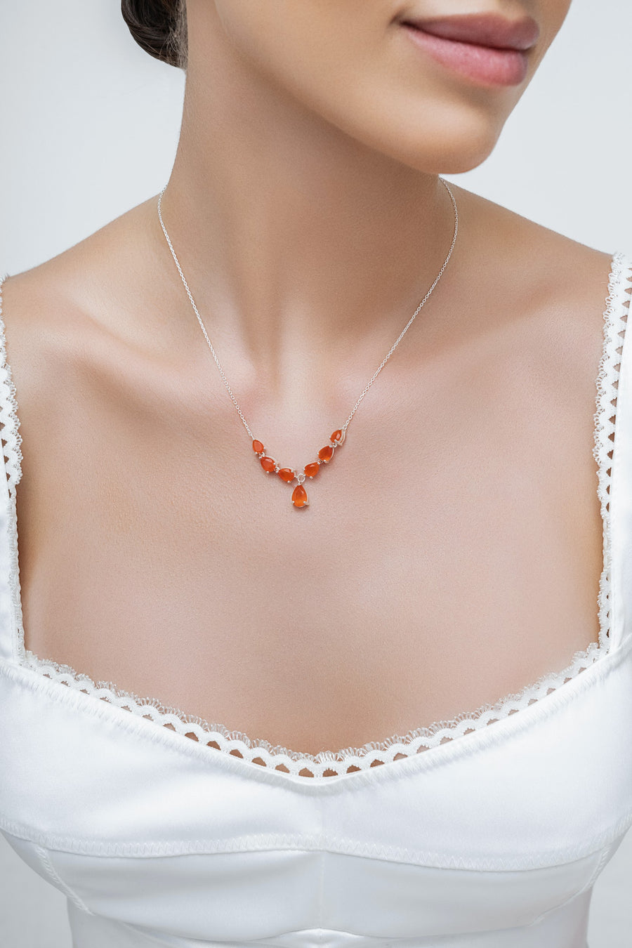 Carnelian teardrop necklace