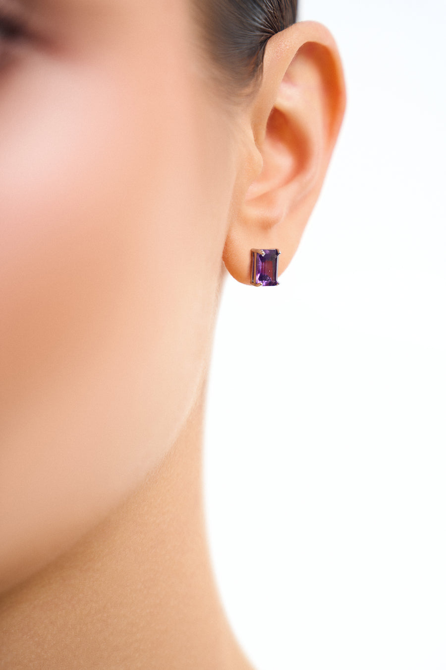 Amethyst rectangular earrings