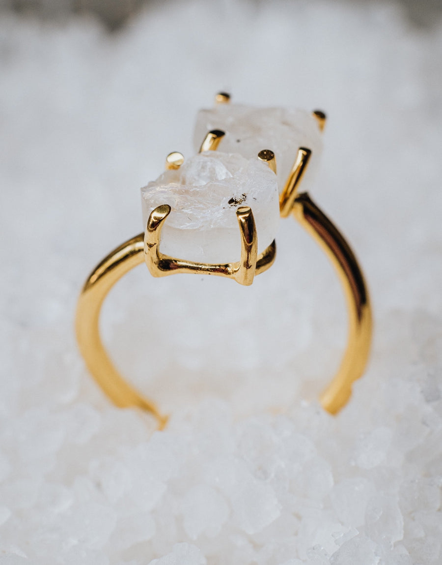 Bague double en pierre de lune