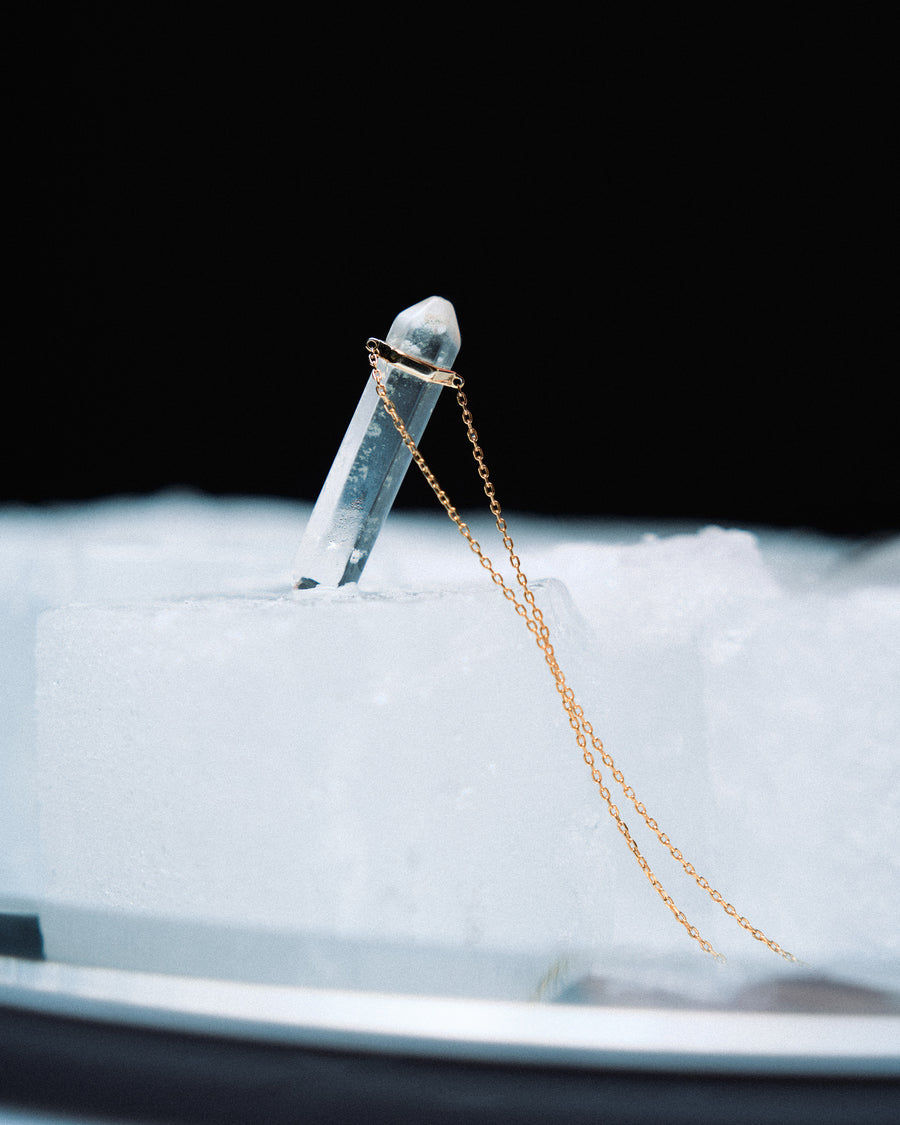 Statement clear quartz necklace