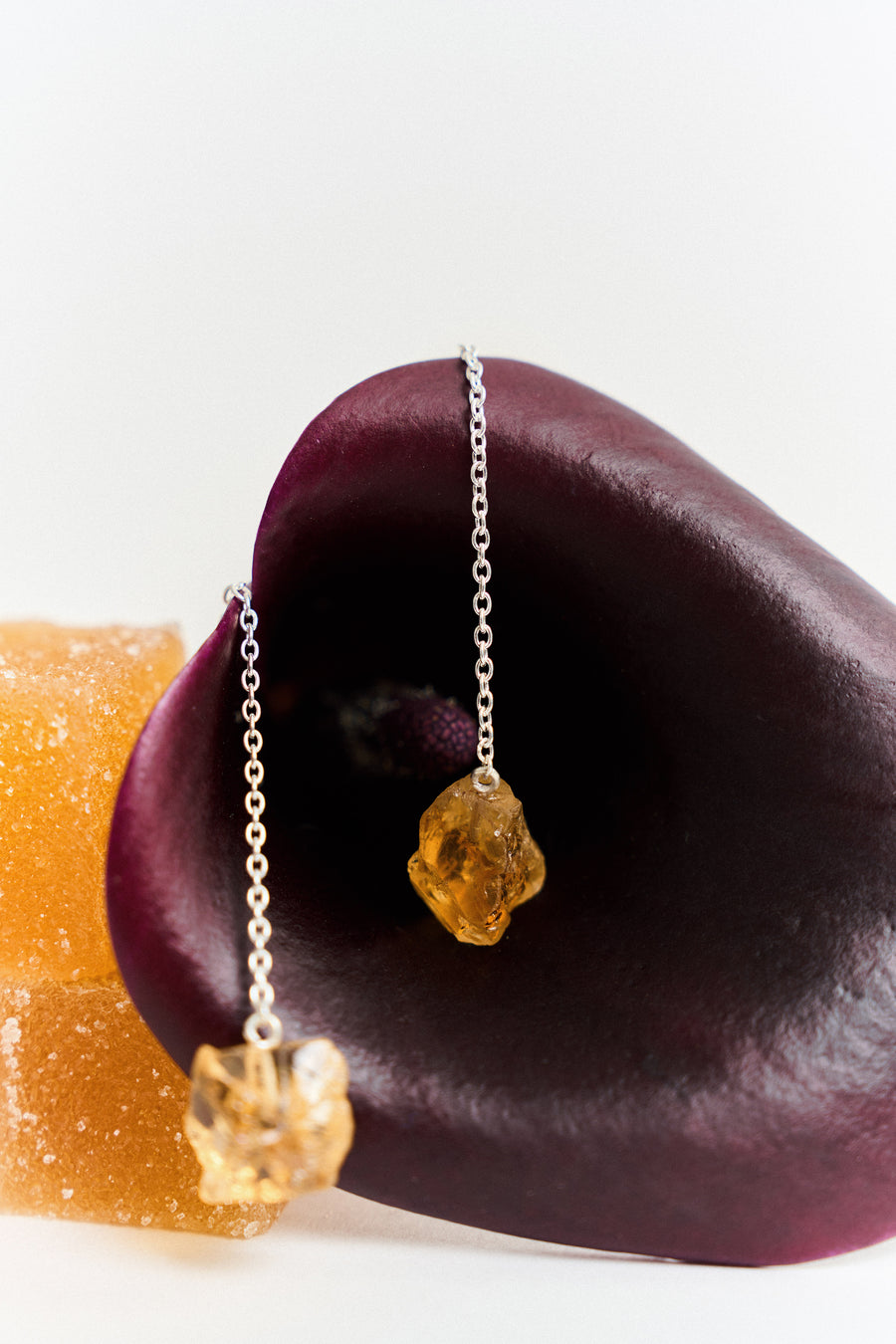 Citrine drop hook earrings