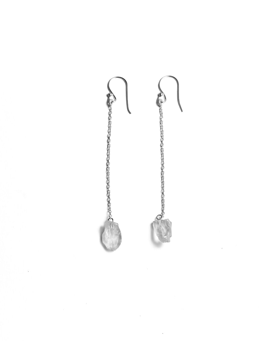 Clear quartz drop hook earrings
