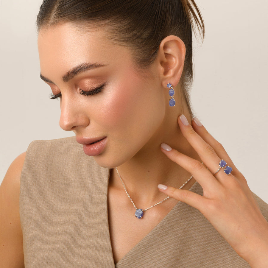 Bague double en tanzanite