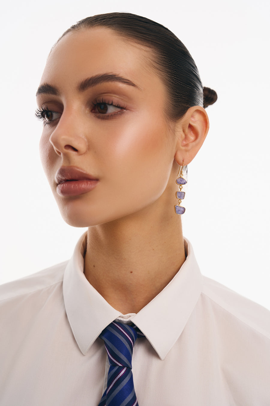Tanzanite triple 18K earrings