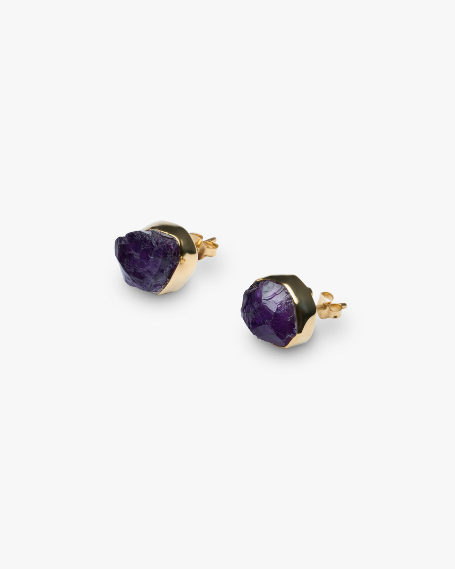 Amethyst 18K stud earrings