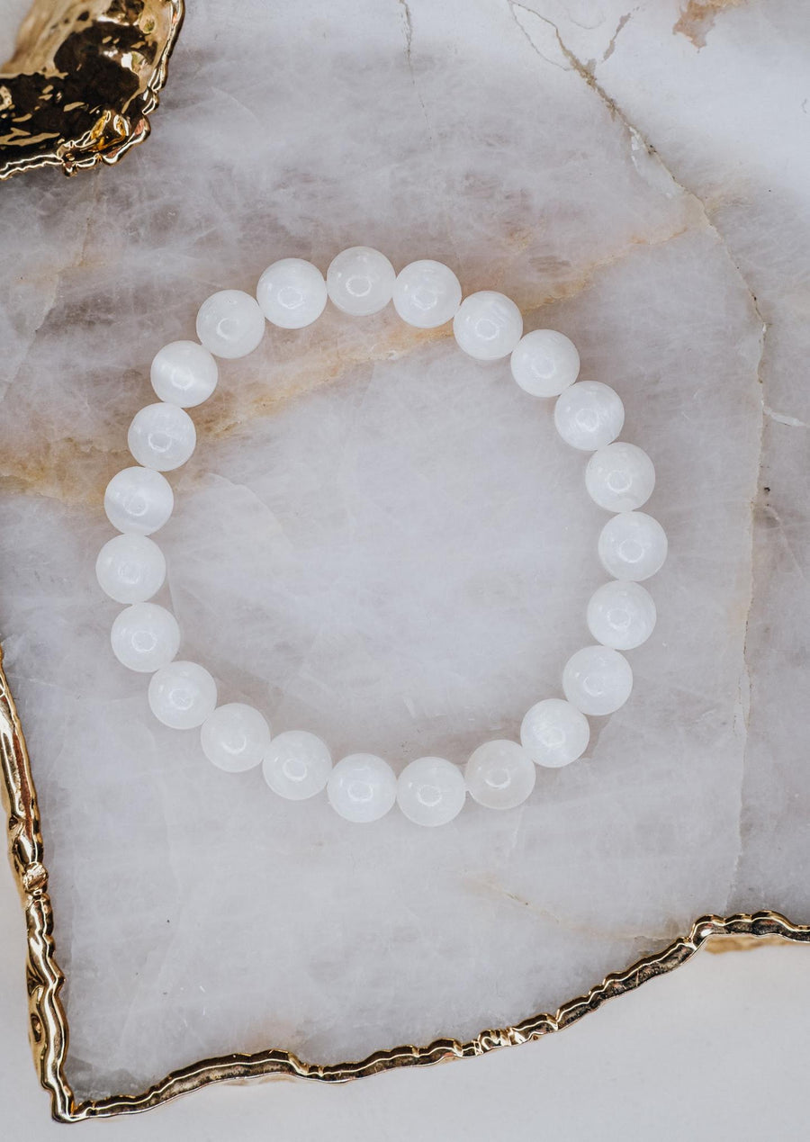 Bracelet en perles de sélénite