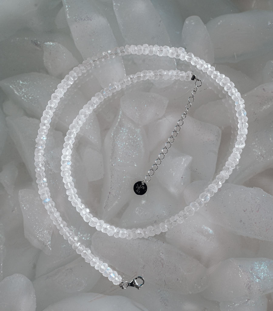 Collier argent pierre de lune 4-4,5 mm