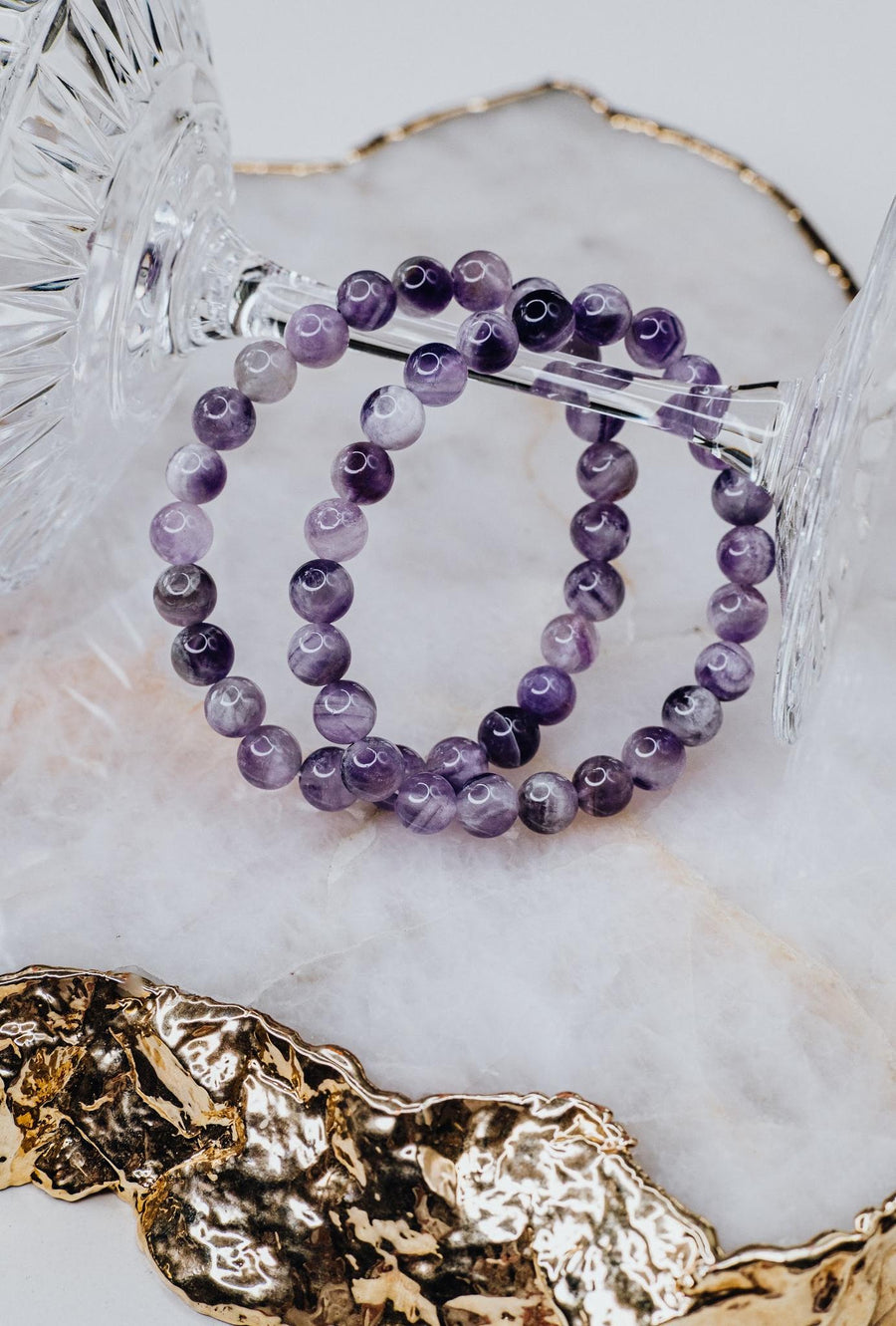 Bracelet en perles d’améthyste