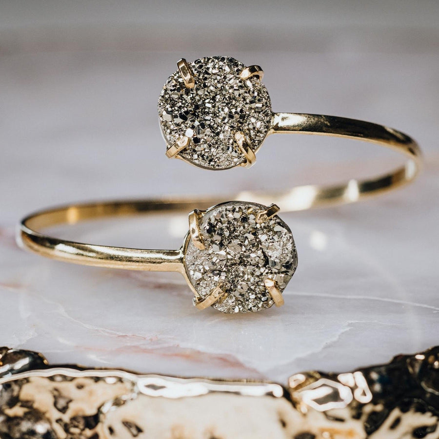 Bracelet double en pyrite