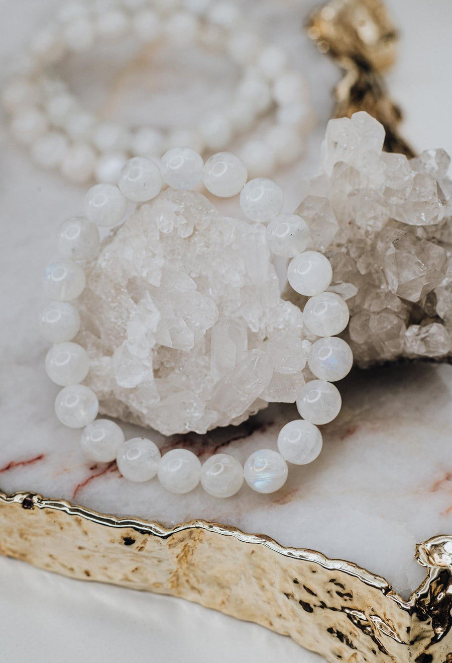 Bracelet en perles de pierre de lune