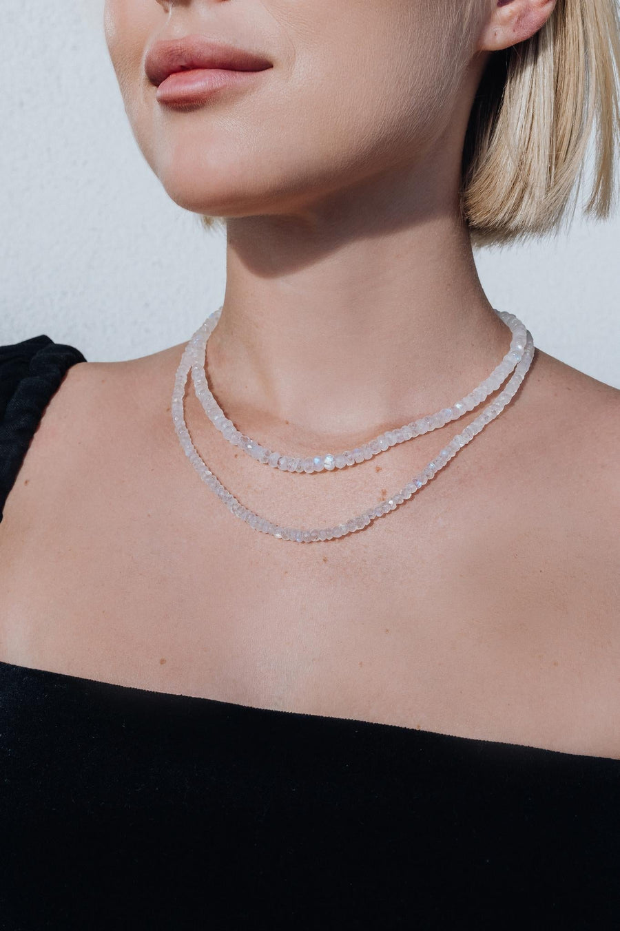Collier argent pierre de lune 4-4,5 mm