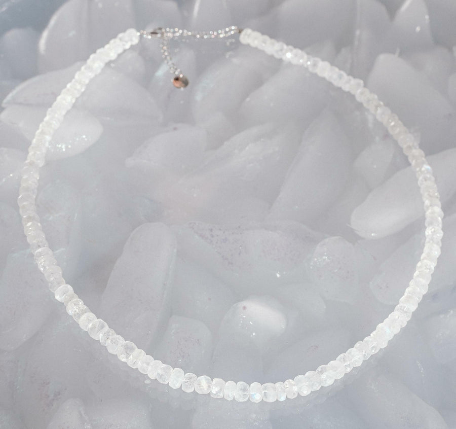 Collier argent pierre de lune 4-4,5 mm