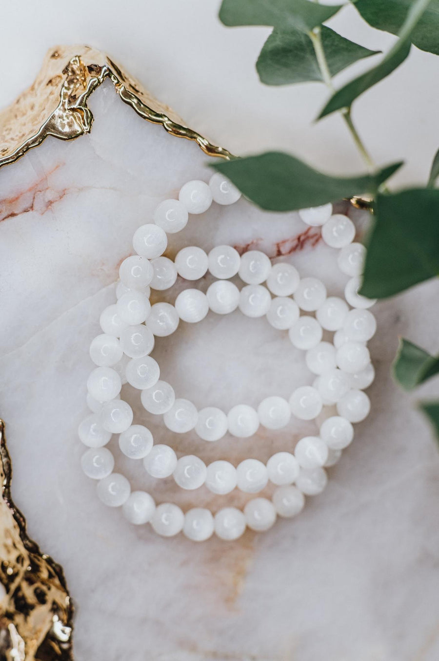 Bracelet en perles de sélénite