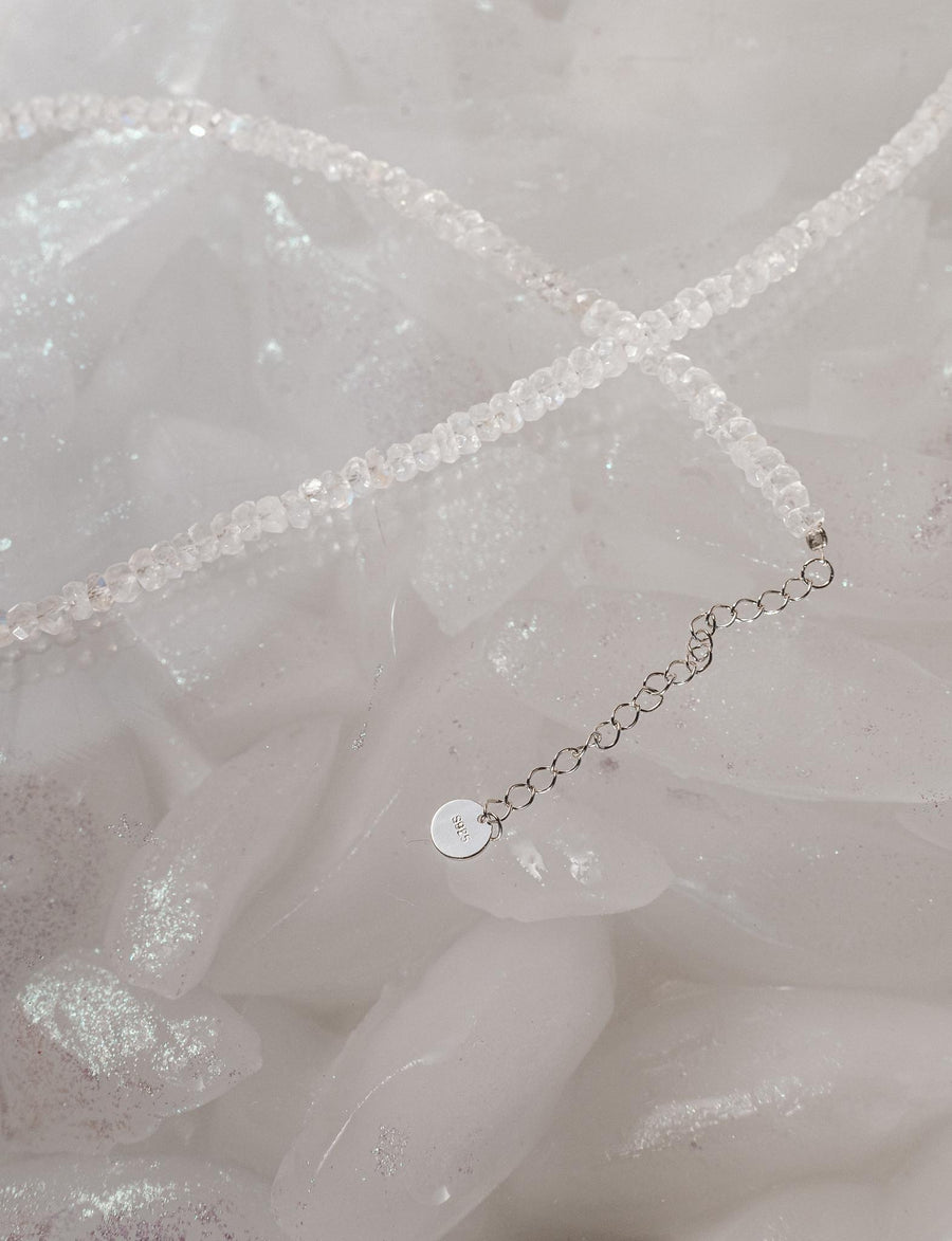 Collier argent pierre de lune 4-4,5 mm