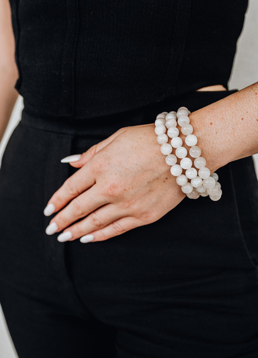 Bracelet en perles de pierre de lune