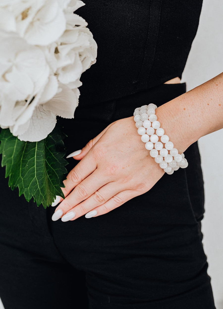 Bracelet en perles de sélénite