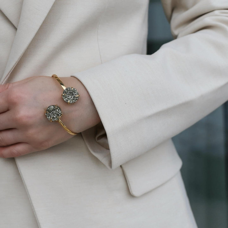 Bracelet double en pyrite