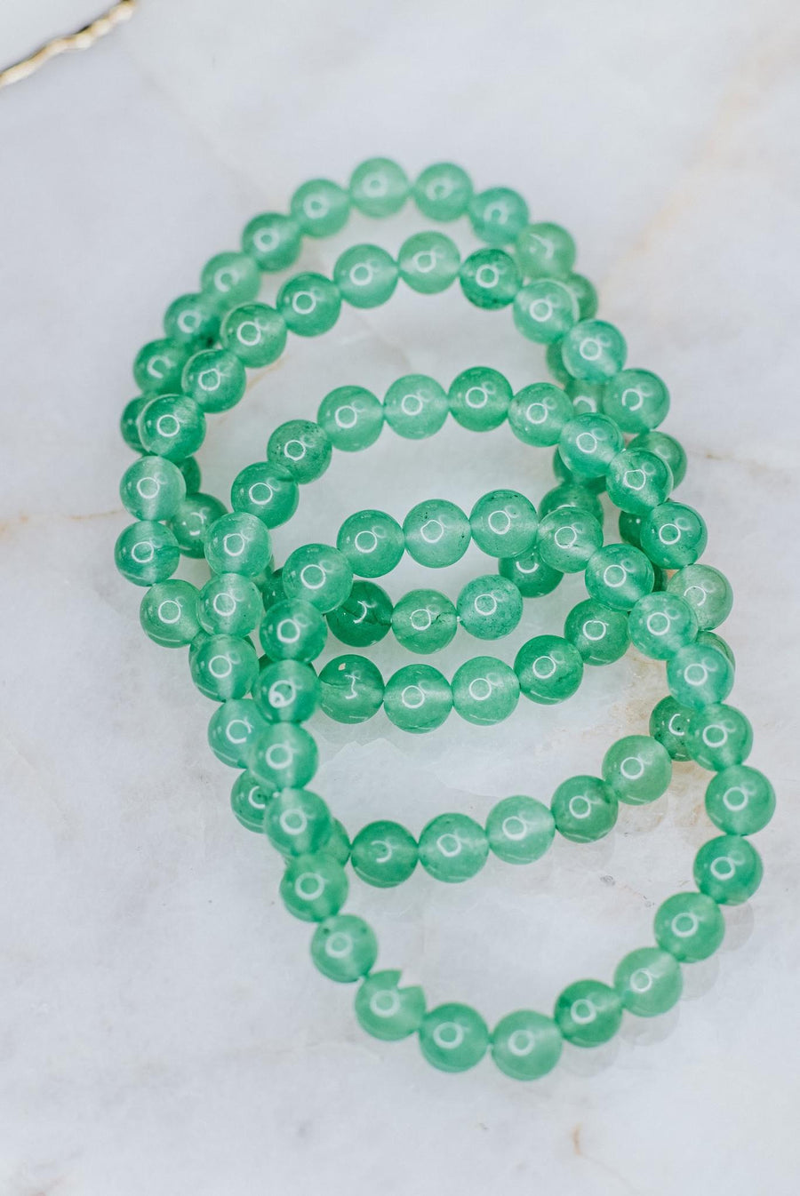 Bracelet en perles d’aventurine verte
