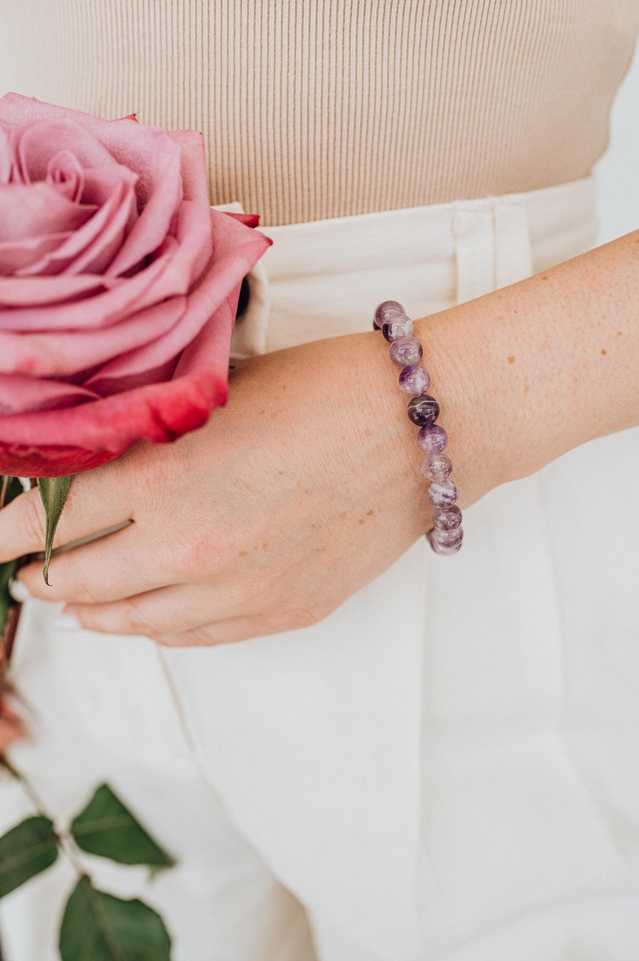 Bracelet en perles d’améthyste