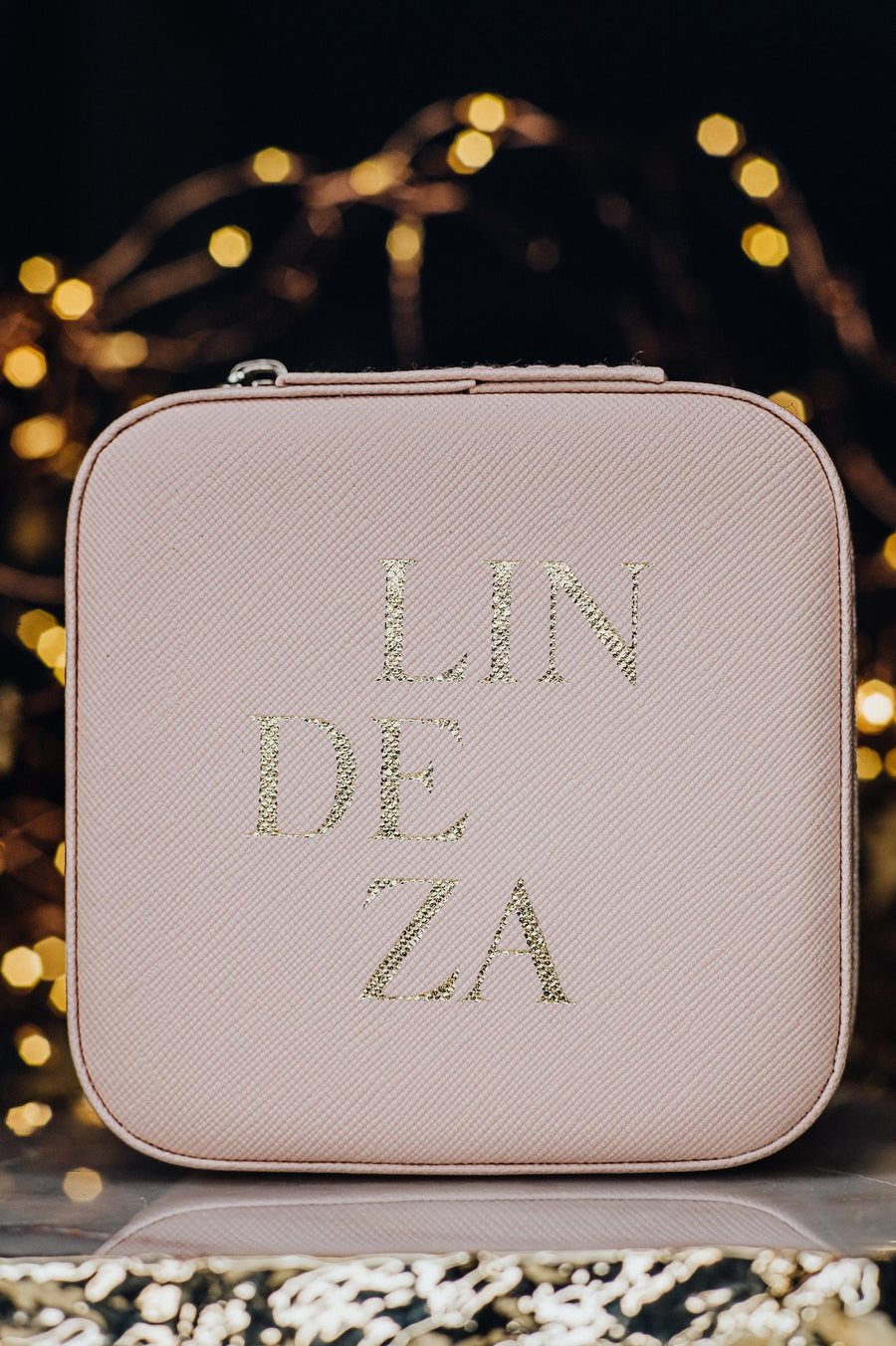 Travel jewelry case pink