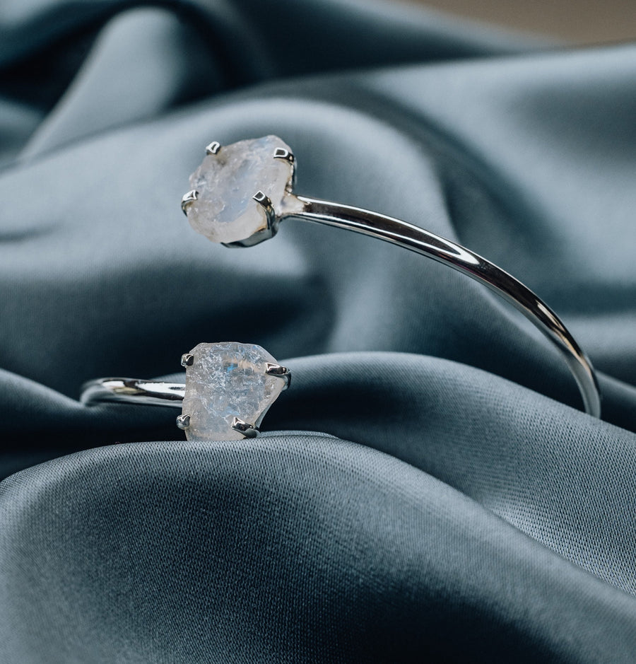 Bracelet double en pierre de lune