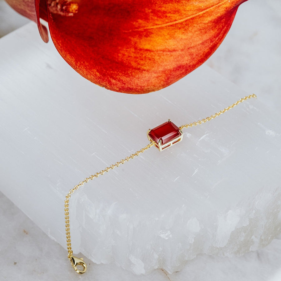 Carnelian 14K rectangular bracelet