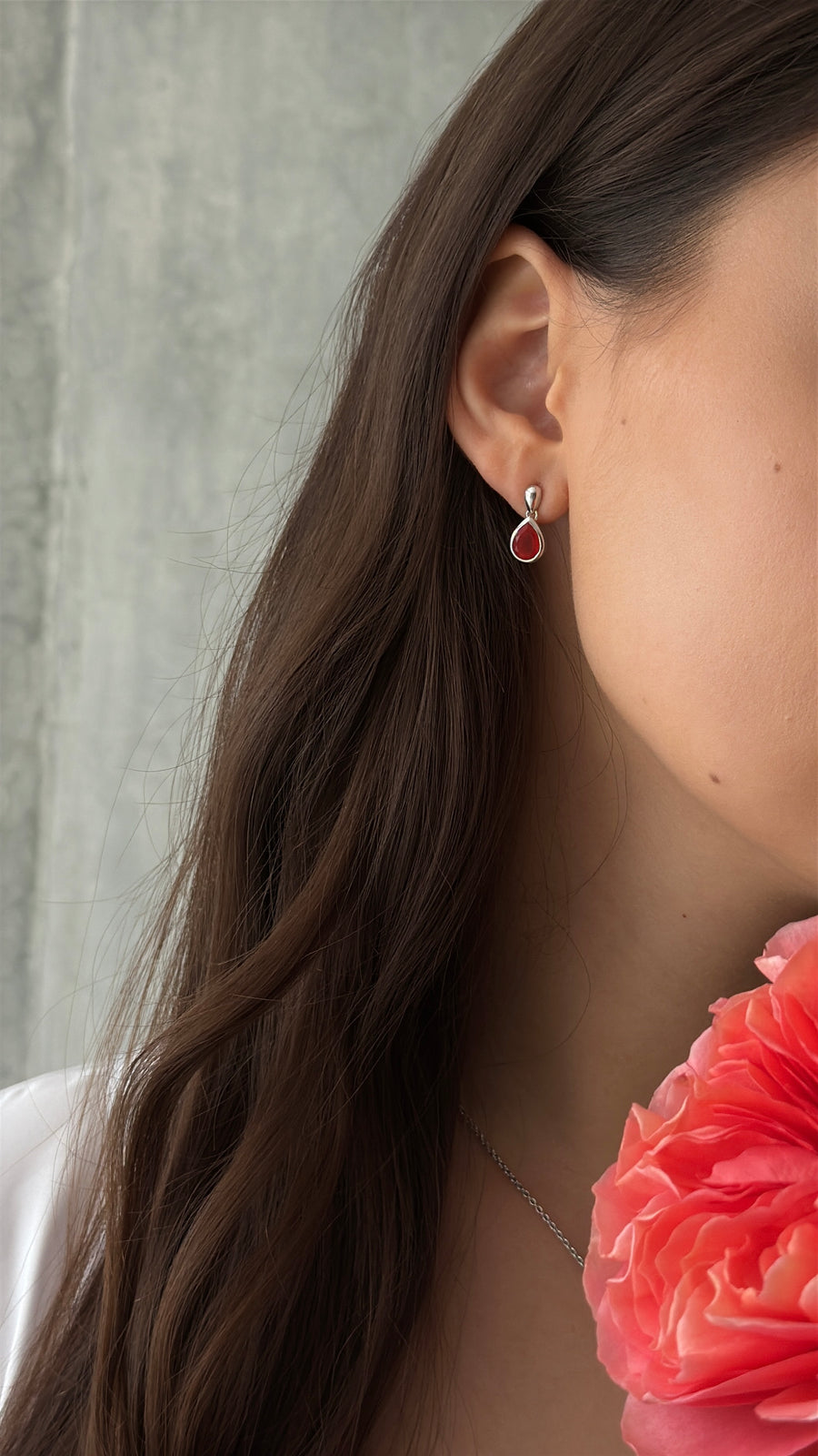 Carnelian teardrop earrings