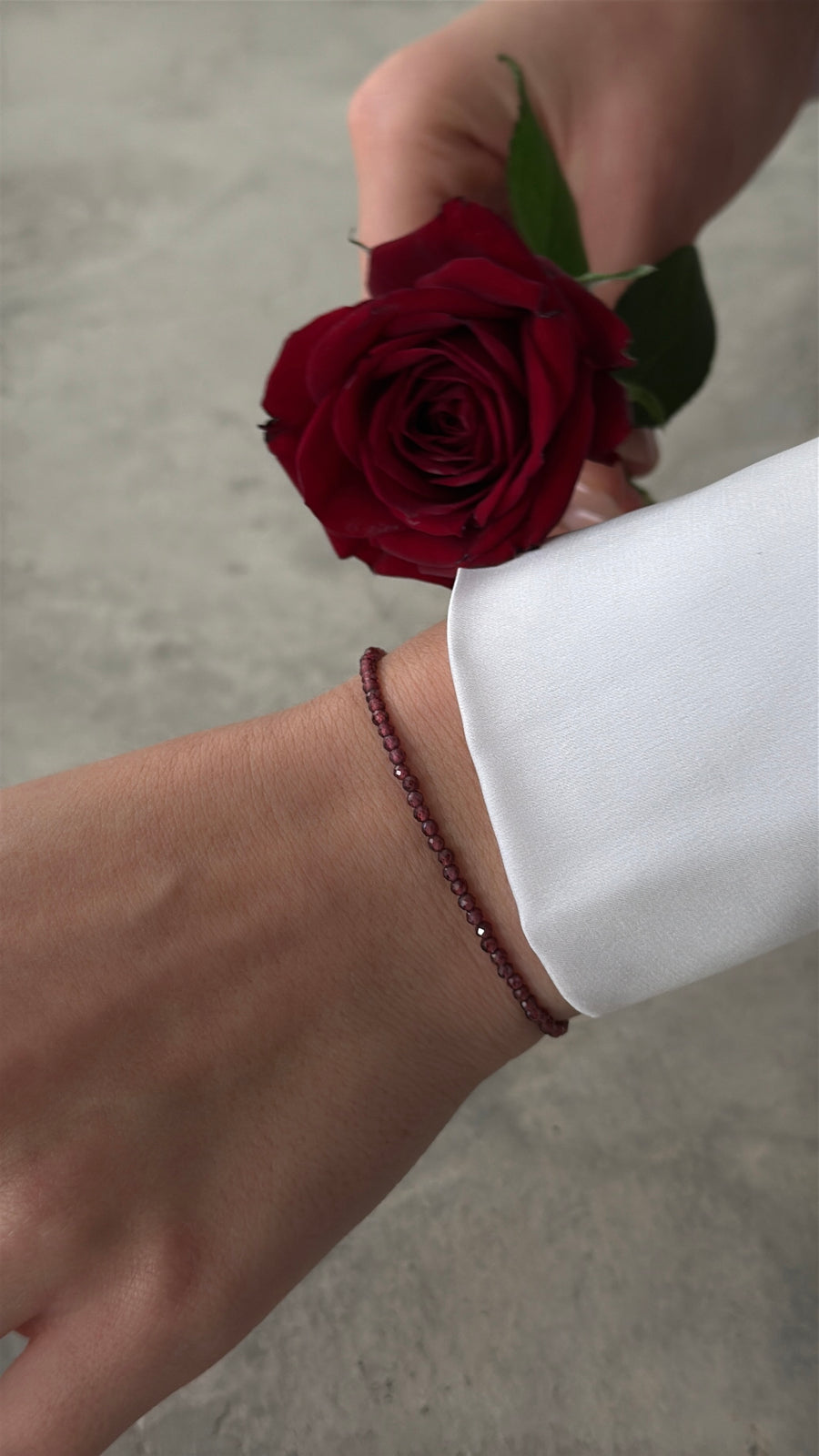 Garnet faceted bracelet