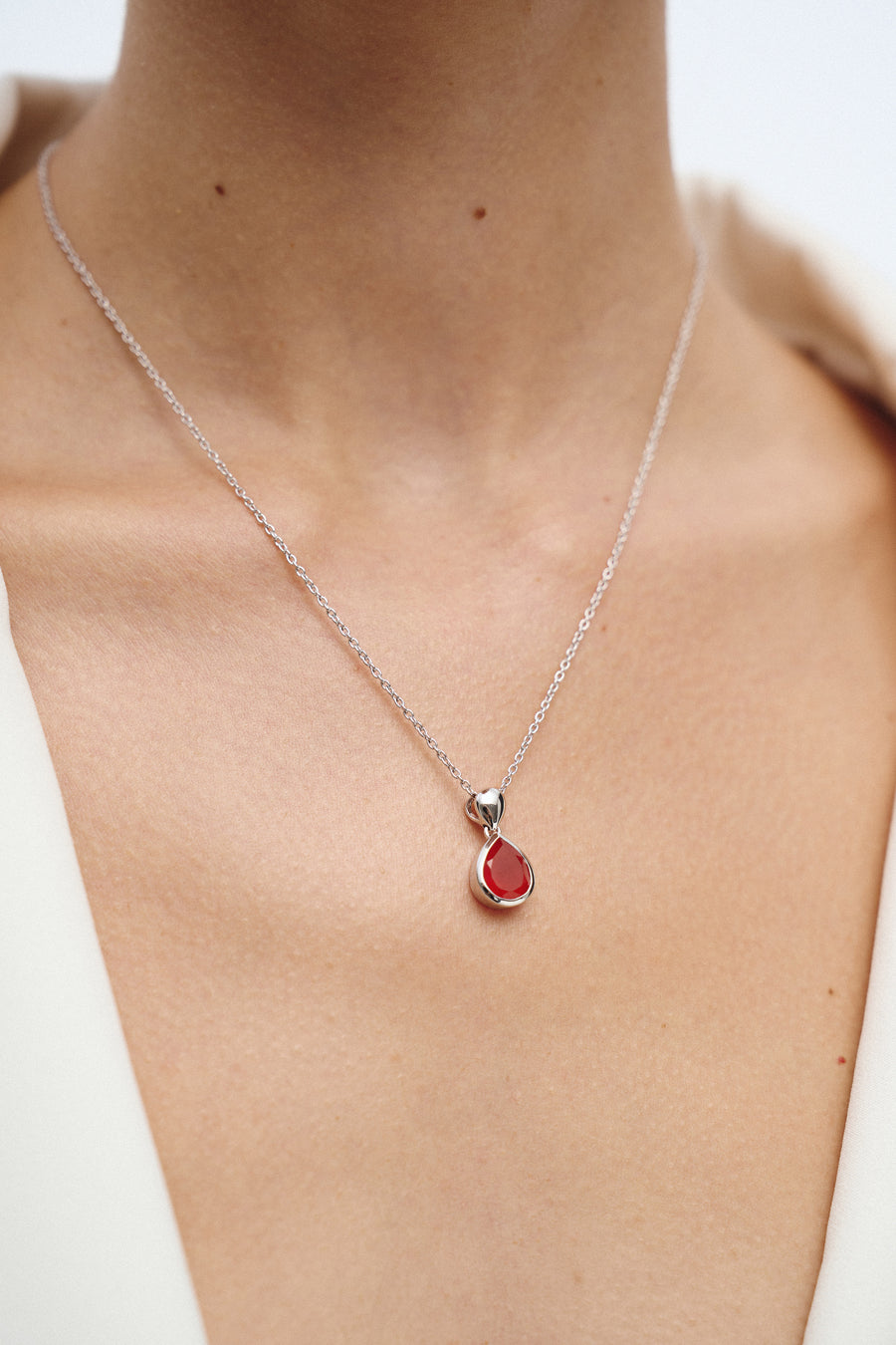 Carnelian teardrop necklace