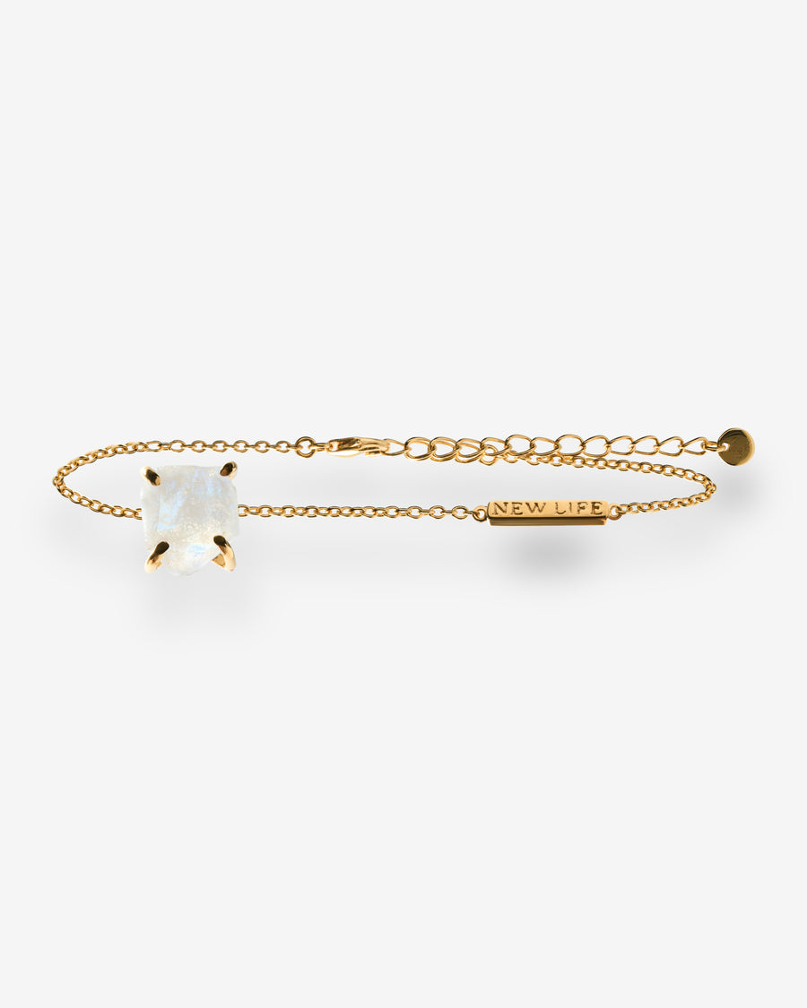 Bracelet d'Intention en Pierre de Lune « NOUVELLE VIE » 18K
