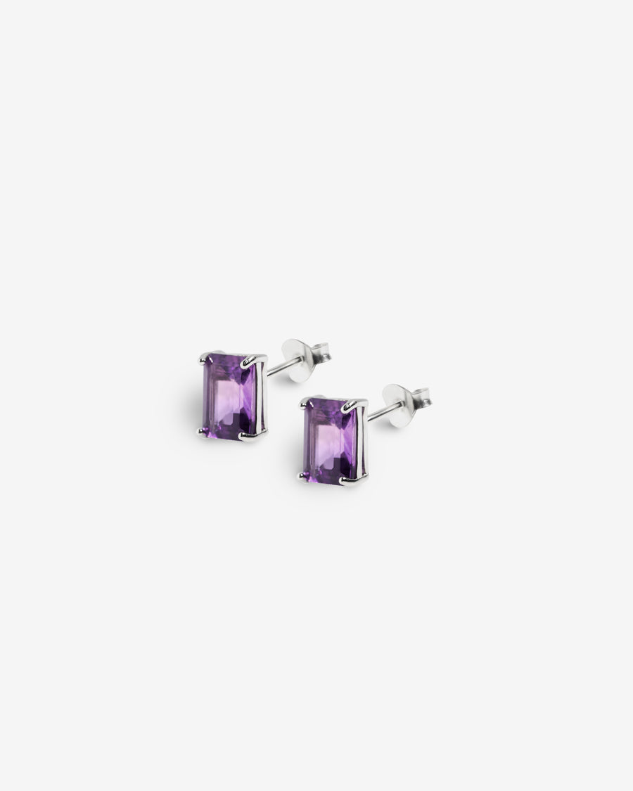 Amethyst rectangular earrings