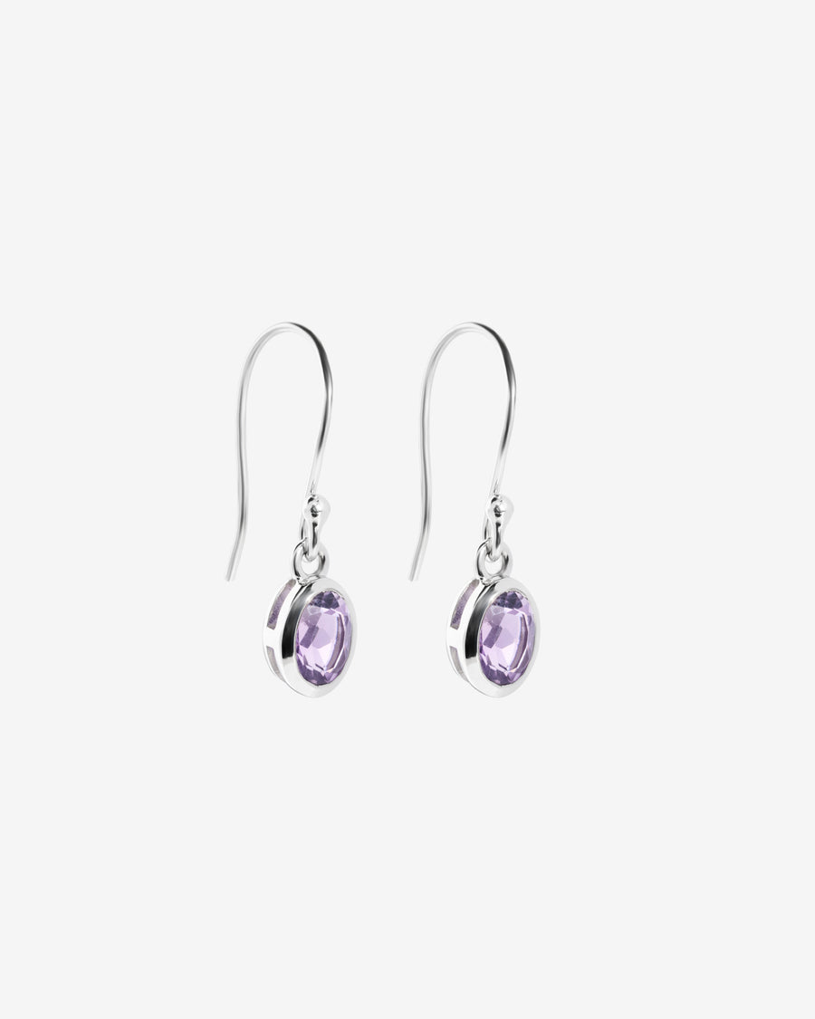 Amethyst oval earrings