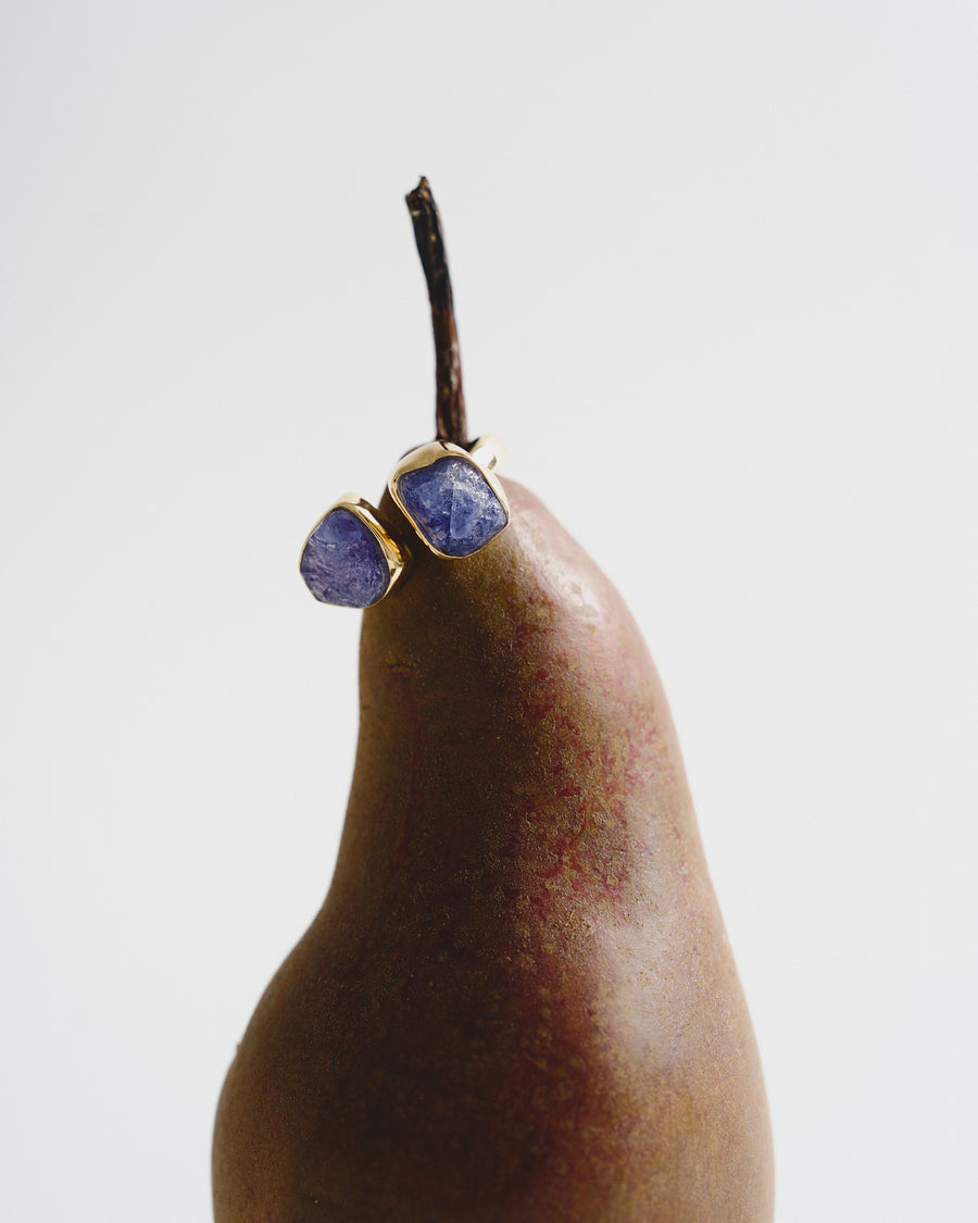 Tanzanite double 18K gold plated ring