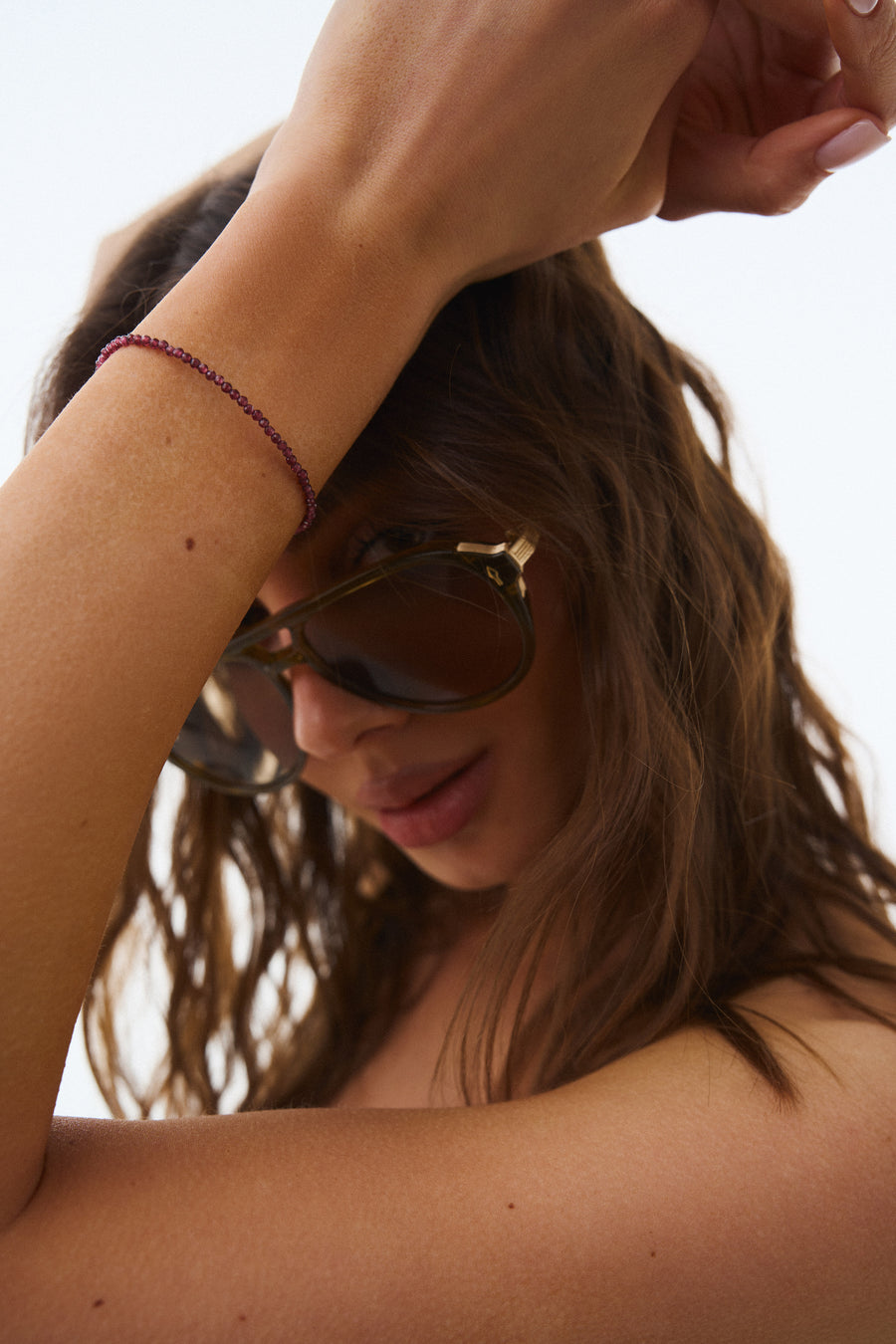 Garnet faceted bracelet