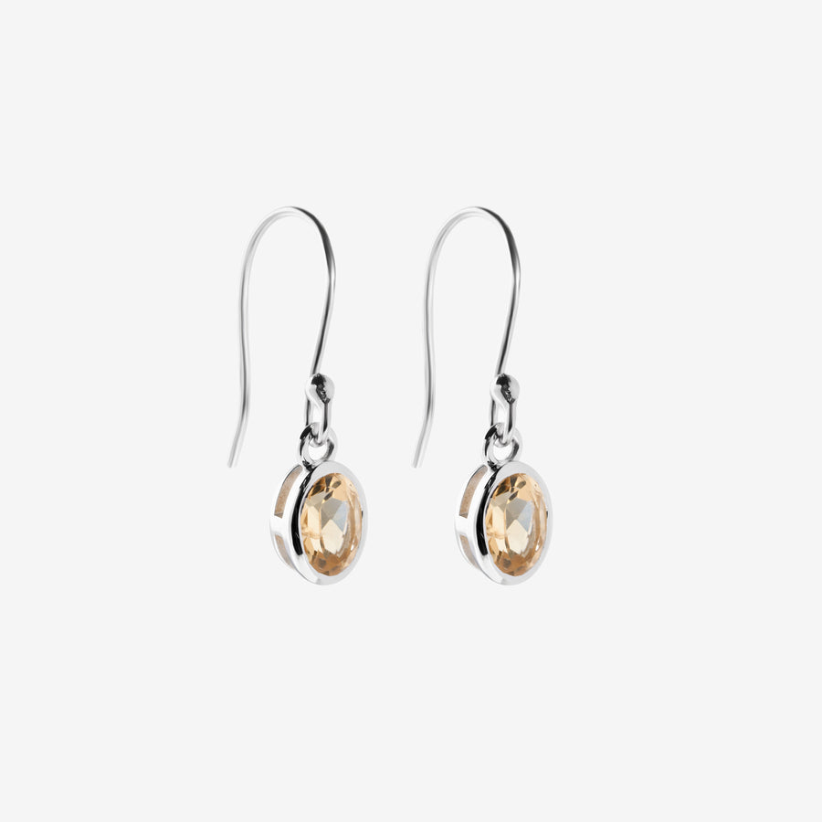 Boucles d'oreilles ovales en Citrine