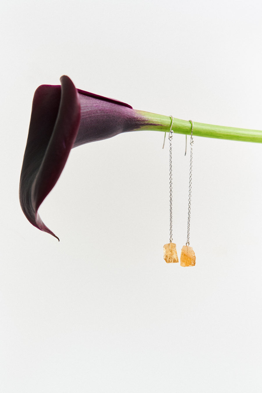 Citrine drop hook earrings