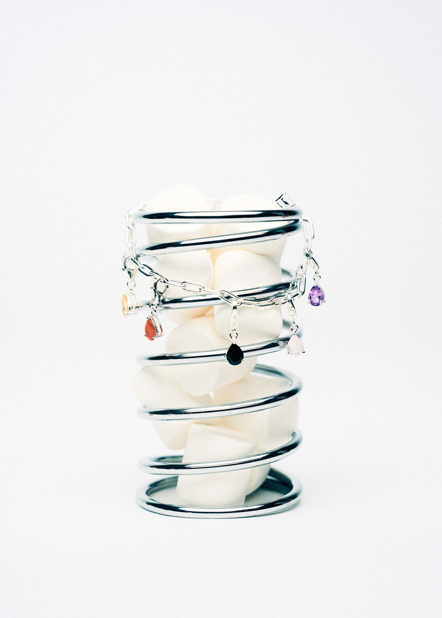 Charm en Argent et Quartz Rose