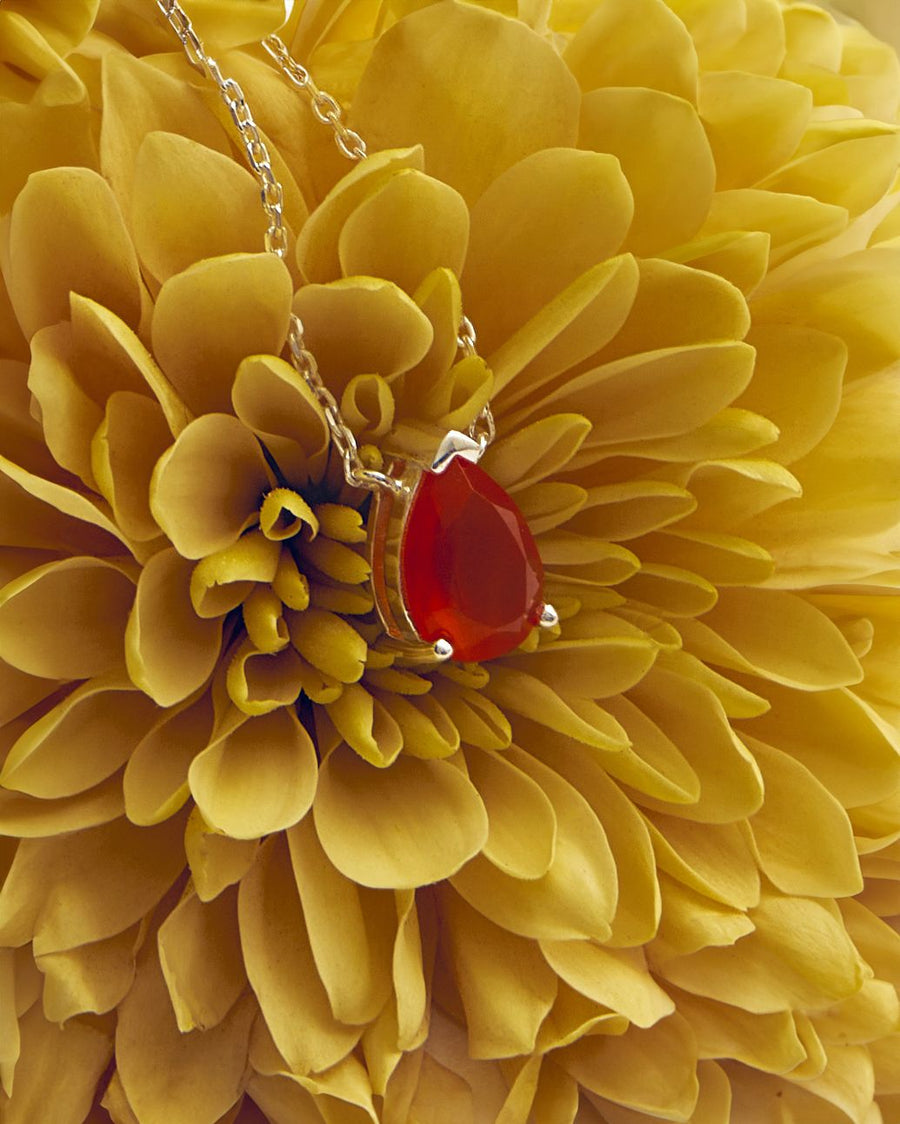 Carnelian teardrop necklace