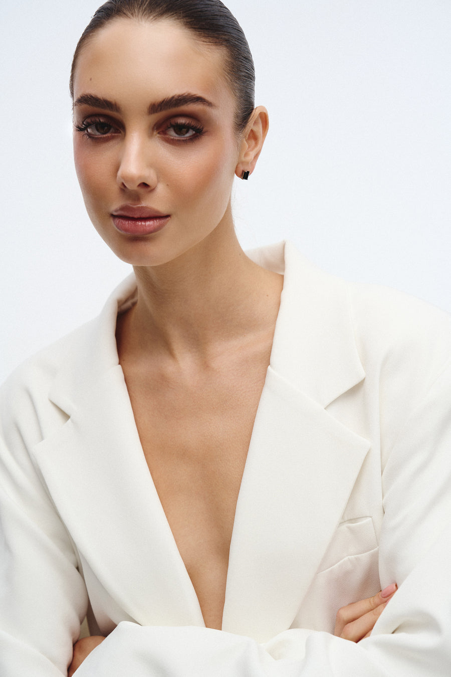 Black onyx rectangular stud earrings