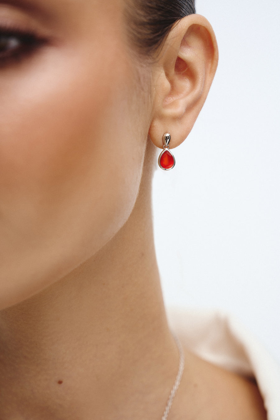 Carnelian teardrop earrings