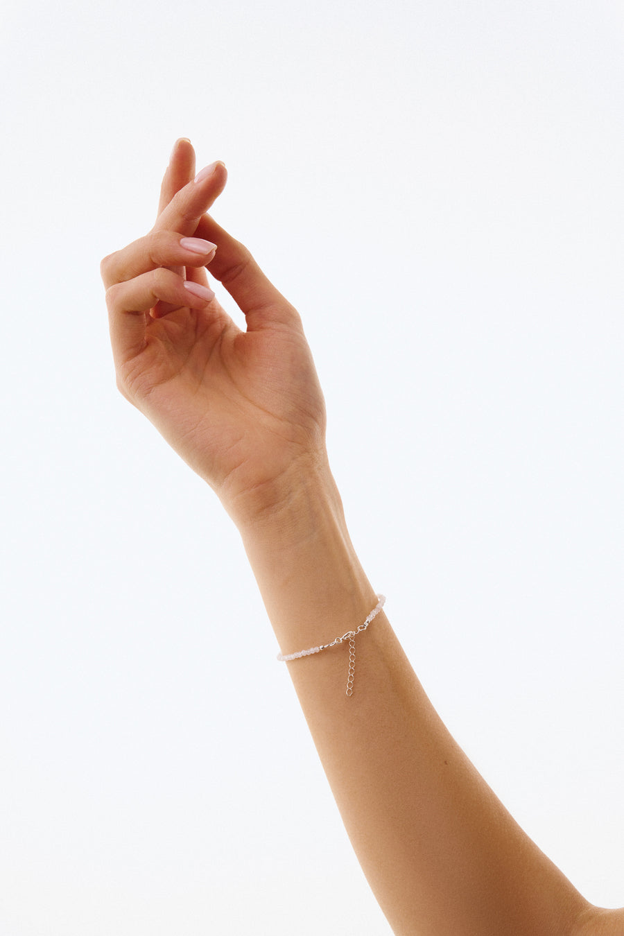 Rose quartz faceted bracelet