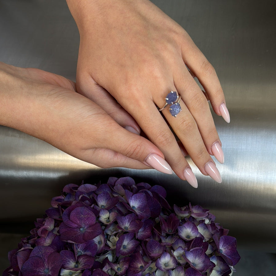 Bague double en tanzanite